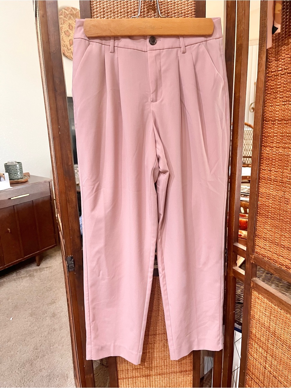 a new day Dusty Peach Pleated Cropped Pants